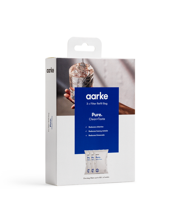 Aarke Pure Filter Granules box. Front view.